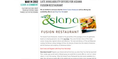 LATE AVAILABILITY OFFERS FOR ASIANA FUSION RESTAURANT